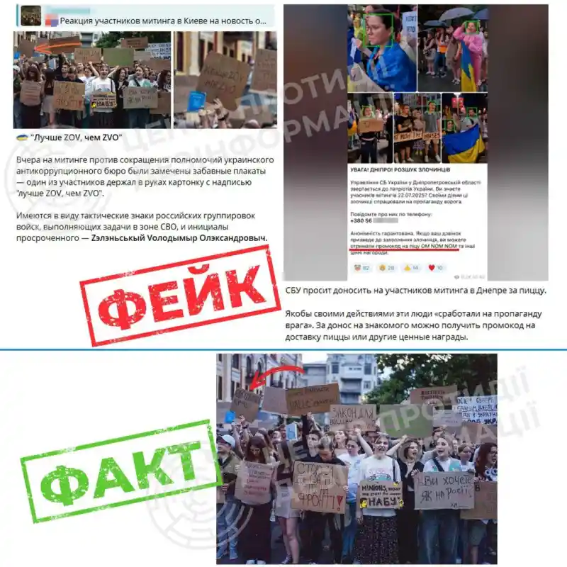 Центр протидії дезінформації викрив фейк: росіяни сфабрикували фото київської акції, щоб сіяти розбрат